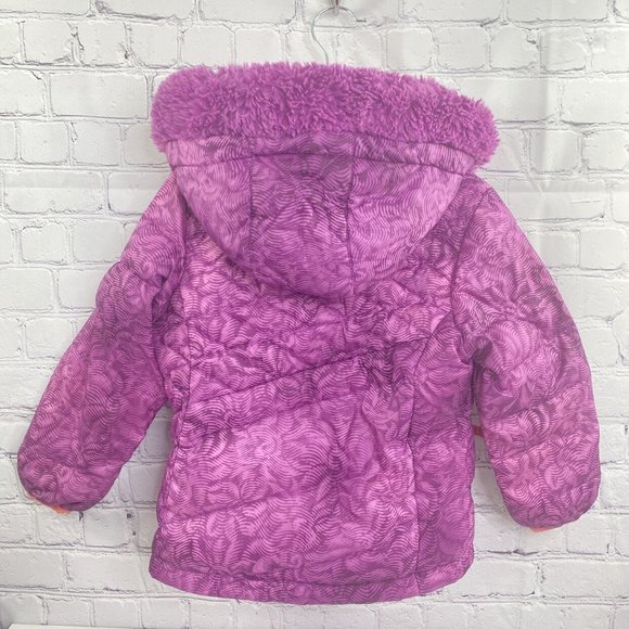 Snoozu Hooded Puffer Purple Girls Jacket Outerwear - Picture 5 of 9